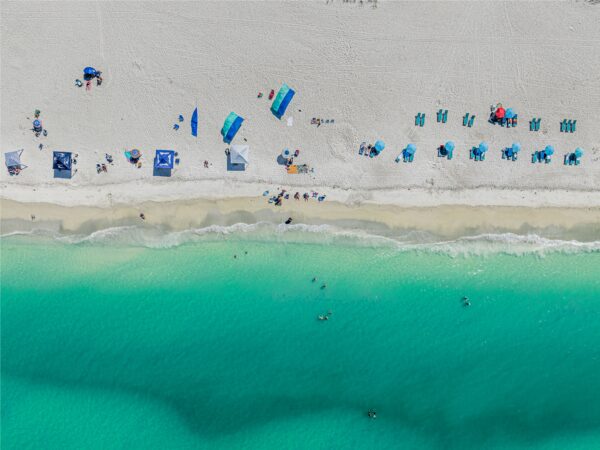 An aerial view of Holmes Beach on Anna Maria Island, Florida