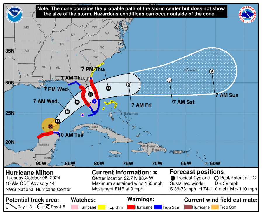 | RRS 20241008 Hurrican Milton 152937 5day cone no line and wind